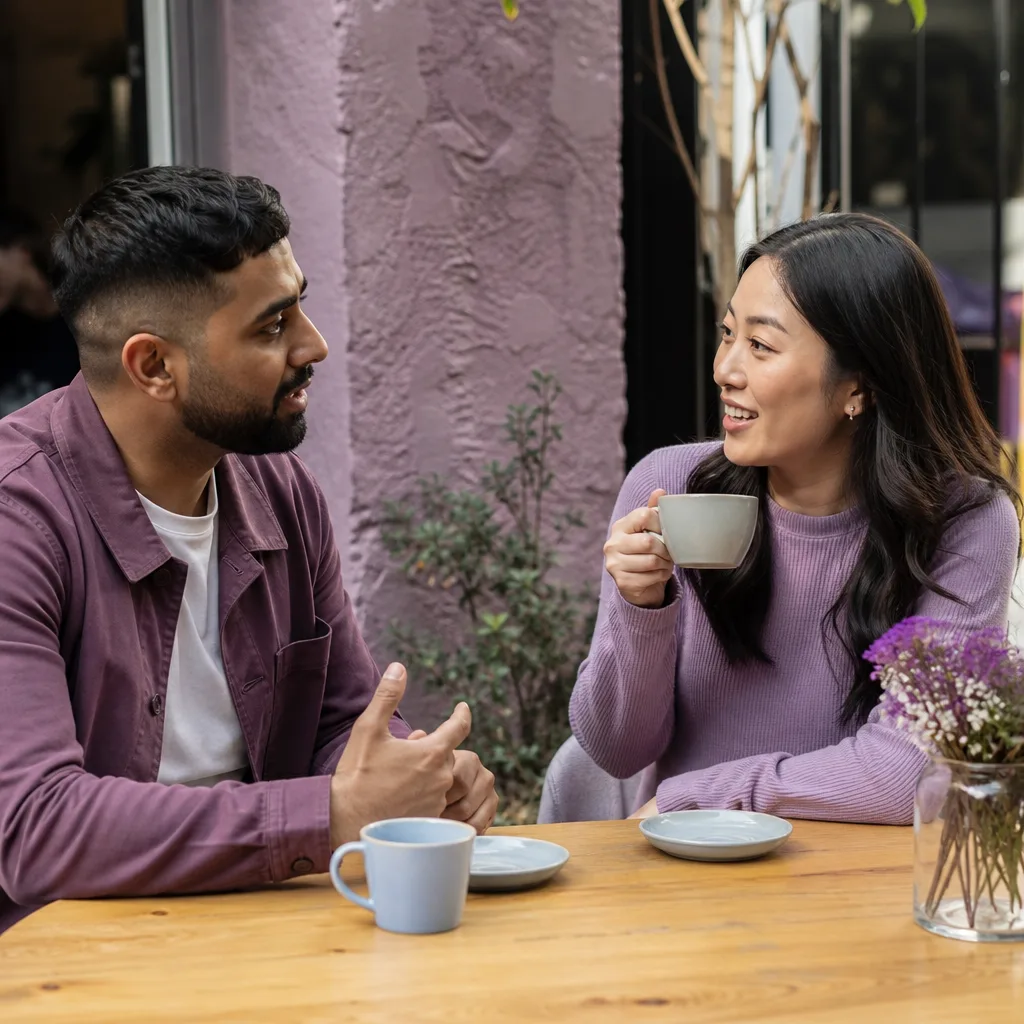 Two Auckland singles sharing lunch and an easy conversation